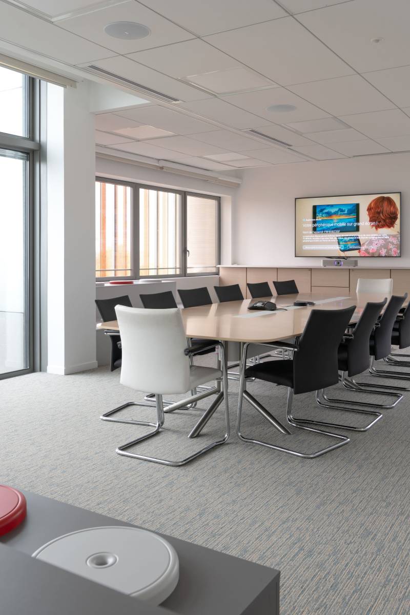 Intégration enceinte invisible encastrée dans bibliothèque Lyon 69 Rhône